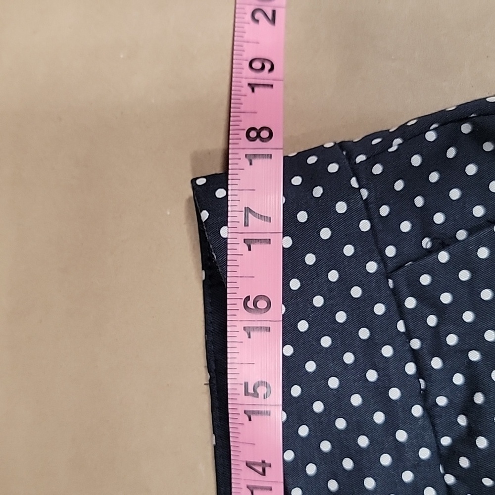 Ann Taylor Size 12 Navy Blue with White Polkadot Cambridge Crop Pants, NWOT - Picture 4 of 10